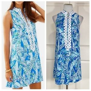 Lilly Pulitzer Blue and Green Sleeveless Dress